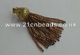 CGP674 2*3mm faceted rondelle handmade chinese crystal tassel pendants