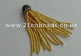 CGP678 3mm round handmade glass beaded tassel pendants wholesale