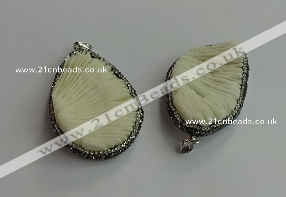 CGP702 30*45mm - 35*55mm freeform coral pendants wholesale