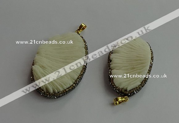 CGP703 30*45mm - 35*55mm freeform coral pendants wholesale