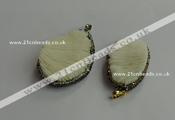 CGP704 30*45mm - 35*55mm freeform coral pendants wholesale