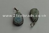 CGP706 16*28mm flat teardrop druzy agate pendants wholesale