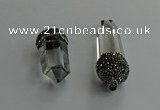CGP712 15*35mm - 16*50mm sticks white crystal pendants