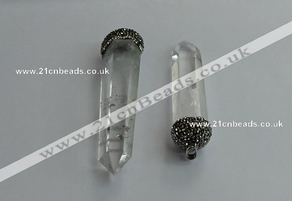 CGP713 16*55mm - 18*75mm sticks white crystal pendants