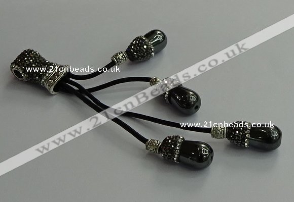 CGP720 10*16mm teardrop hematite tassel pendants wholesale