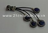 CGP726 16mm - 18mm coin lapis lazuli tassel pendants wholesale