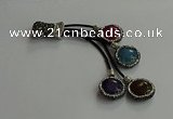 CGP735 18mm - 20mm coin agate tassel pendants wholesale