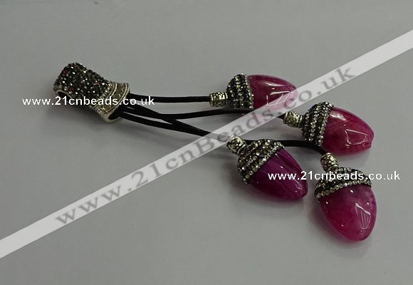 CGP739 18*25mm agate gemstone tassel pendants wholesale