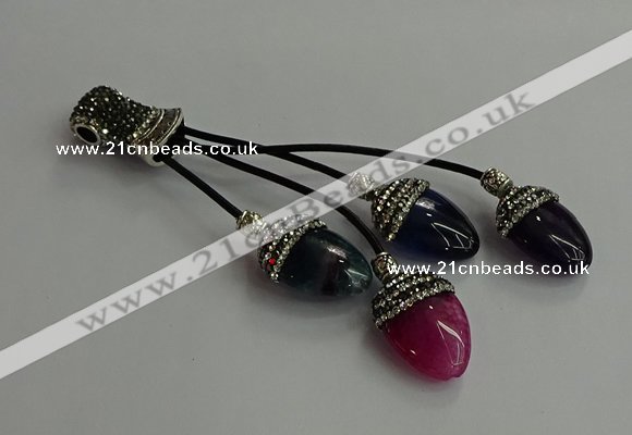 CGP743 18*25mm agate gemstone tassel pendants wholesale