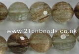 CGQ28 15.5 inches 16mm faceted round gold sand quartz beads