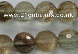 CGQ29 15.5 inches 18mm faceted round gold sand quartz beads