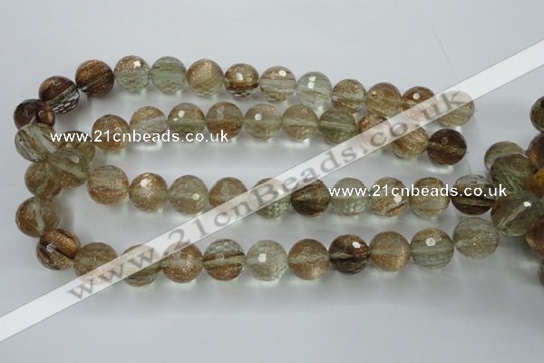 CGQ30 15.5 inches 20mm faceted round gold sand quartz beads