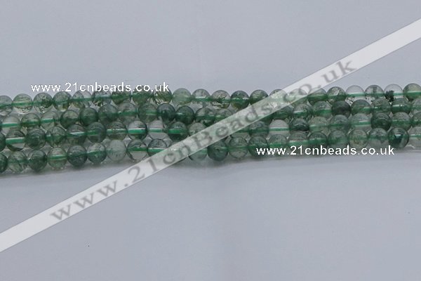 CGQ511 15.5 inches 6mm round matte imitation green phantom quartz beads