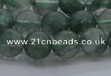 CGQ513 15.5 inches 10mm round matte imitation green phantom quartz beads