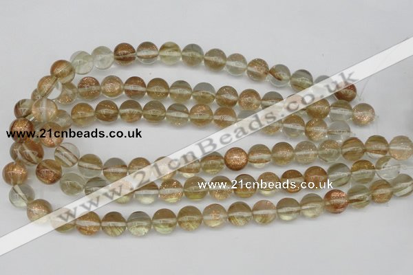 CGQ52 15.5 inches 10mm round gold sand quartz beads wholesale