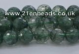 CGQ521 15.5 inches 6mm faceted round imitation green phantom quartz beads