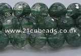 CGQ522 15.5 inches 8mm faceted round imitation green phantom quartz beads