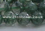 CGQ524 15.5 inches 12mm faceted round imitation green phantom quartz beads