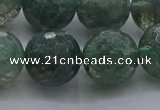 CGQ526 15.5 inches 16mm faceted round imitation green phantom quartz beads