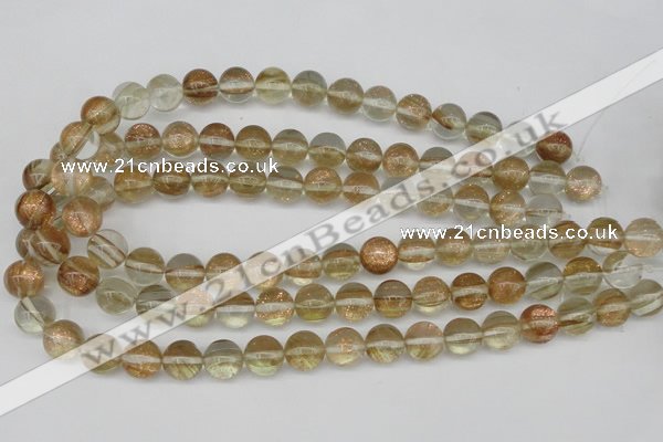 CGQ60 15.5 inches 8mm round gold sand quartz beads wholesale