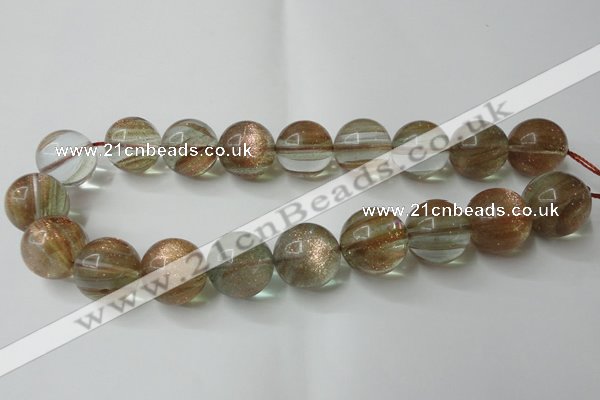 CGQ63 15.5 inches 18mm round gold sand quartz beads wholesale