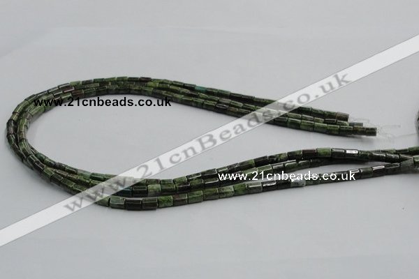 CGR07 16 inches 4*6mm cylinder green rain forest stone beads wholesale