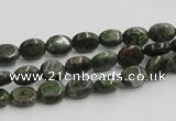 CGR10 16 inches 6*8mm oval green rain forest stone beads wholesale