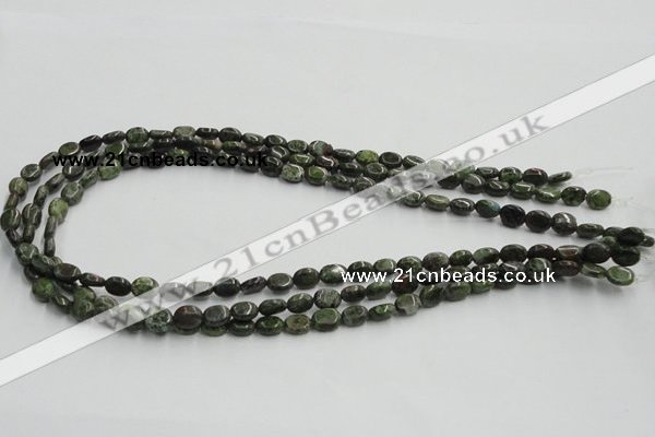 CGR10 16 inches 6*8mm oval green rain forest stone beads wholesale