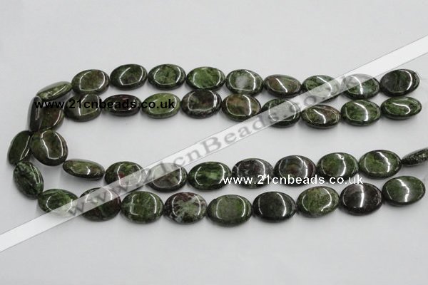 CGR11 16 inches 15*20mm oval green rain forest stone beads wholesale