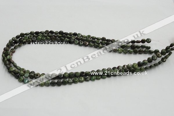 CGR14 16 inches 6mm flat round green rain forest stone beads wholesale