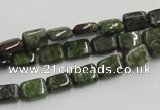 CGR17 16 inches 6*8mm rectangle green rain forest stone beads wholesale