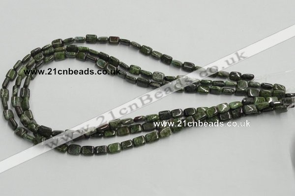 CGR17 16 inches 6*8mm rectangle green rain forest stone beads wholesale