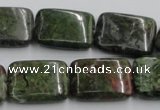 CGR18 16 inches 15*20mm rectangle green rain forest stone beads wholesale