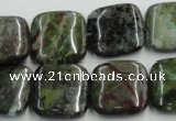 CGR19 16 inches 18*18mm square green rain forest stone beads wholesale