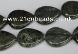 CGR24 15.5 inches 15*20mm flat teardrop green rain forest stone beads