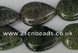 CGR25 15.5 inches 18*25mm flat teardrop green rain forest stone beads