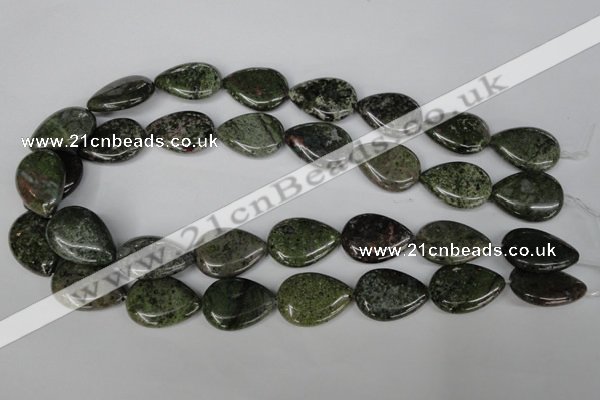 CGR25 15.5 inches 18*25mm flat teardrop green rain forest stone beads