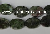 CGR26 15.5 inches 12*16mm oval green rain forest stone beads