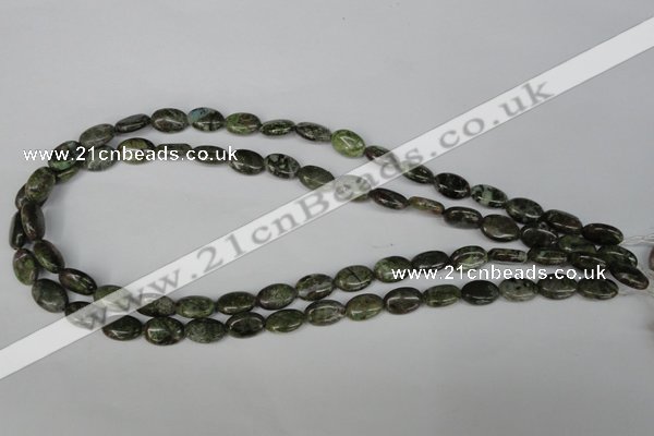 CGR27 15.5 inches 8*12mm oval green rain forest stone beads