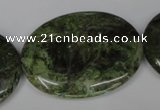 CGR29 15.5 inches 30*40mm oval green rain forest stone beads