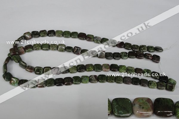 CGR32 15.5 inches 10*10mm square green rain forest stone beads