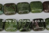 CGR33 15.5 inches 14*14mm square green rain forest stone beads