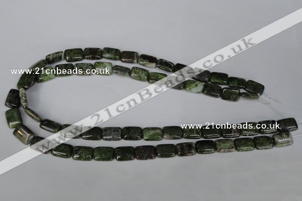 CGR34 15.5 inches 10*14mm rectangle green rain forest stone beads