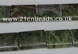 CGR36 15.5 inches 13*18mm flat tube green rain forest stone beads