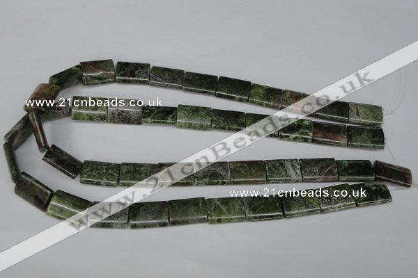 CGR36 15.5 inches 13*18mm flat tube green rain forest stone beads