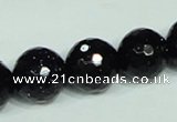 CGS109 15.5 inches 16mm faceted round blue goldstone beads wholesale