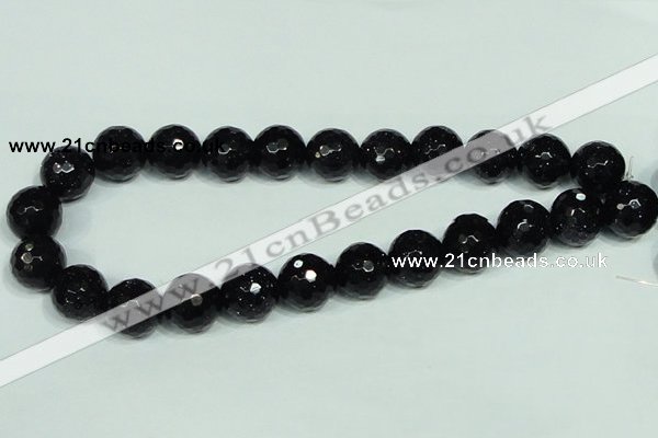 CGS109 15.5 inches 16mm faceted round blue goldstone beads wholesale