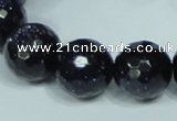 CGS110 15.5 inches 18mm faceted round blue goldstone beads wholesale