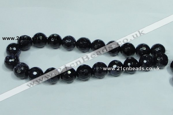 CGS110 15.5 inches 18mm faceted round blue goldstone beads wholesale