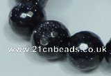 CGS111 15.5 inches 20mm faceted round blue goldstone beads wholesale